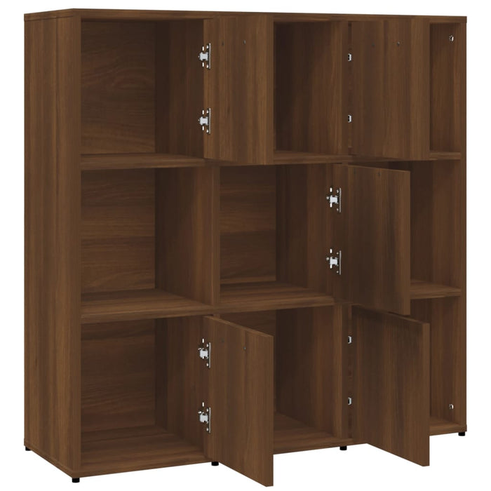 Boekenkast 90X30X90 Cm Bewerkt Hout Bruineikenkleurig