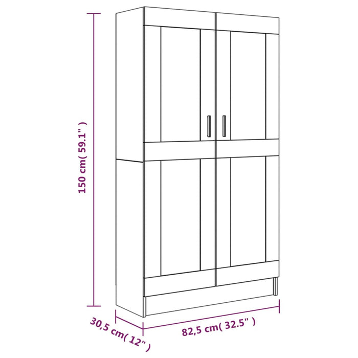 Boekenkast 82,5X30,5X150 Cm Bewerkt Hout Kleurig