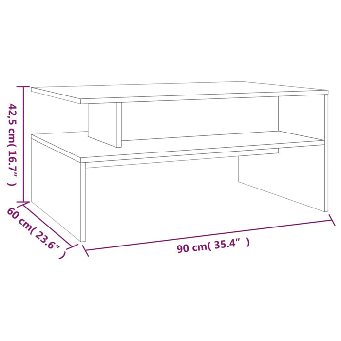 Salontafel 90X60X42,5 Cm Bewerkt Hout