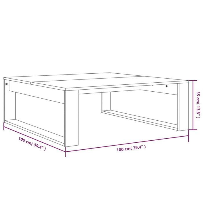 Salontafel 100X100X35 Cm Bewerkt Hout