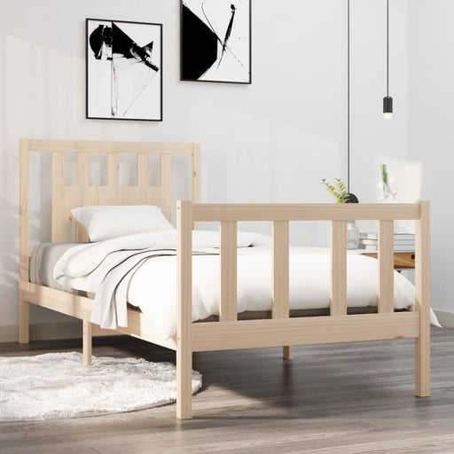 Bedframe Met Hoofdbord Massief Hout