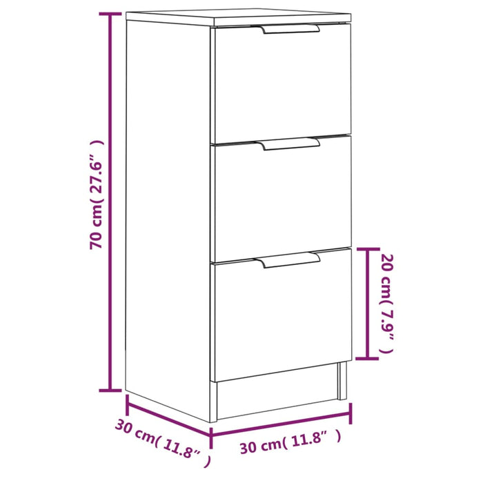 Dressoirs 30X30X70 Cm Bewerkt Hout