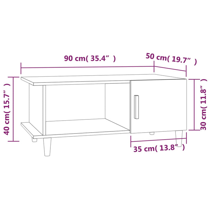 Salontafel 90X50X40 Cm Bewerkt Hout