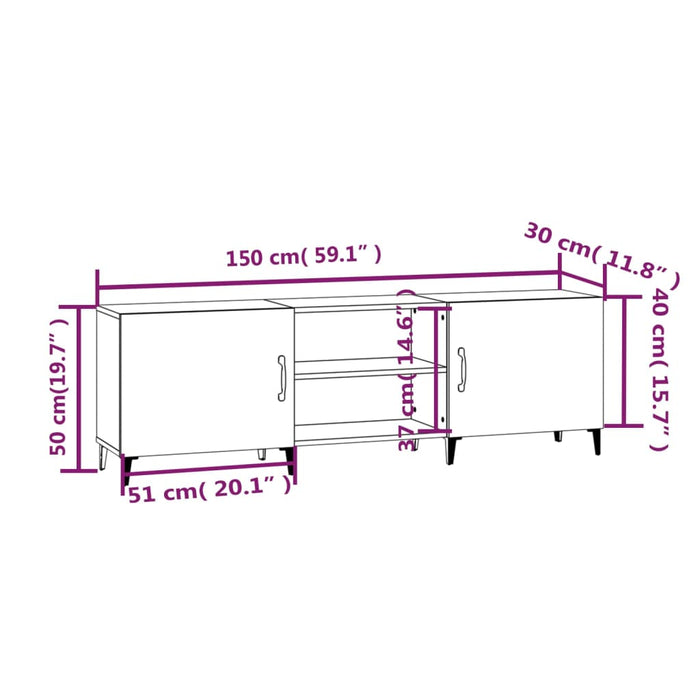 Tv-Meubel 50X30X50 Cm Bewerkt Hout Kleurig