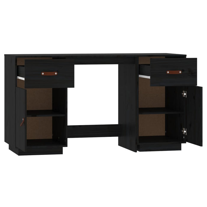 Bureau Met Kastjes 135X50X75 Cm Massief Grenenhout