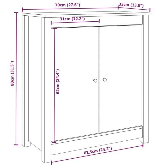 Dressoirs 70X35X80 Cm Massief Grenenhout