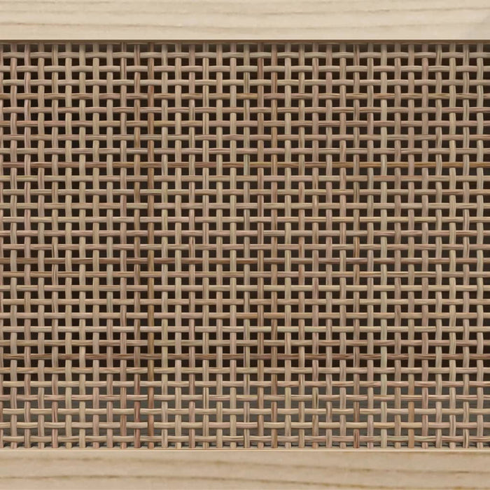 Tv-Meubel 80X30X40 Cm Massief Grenenhout En Rattan