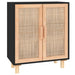 Dressoir 60X30X70 Cm Massief Grenen Hout En Rattan