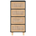 Dressoir 40X30X90 Cm Massief Grenen Hout En Rattan