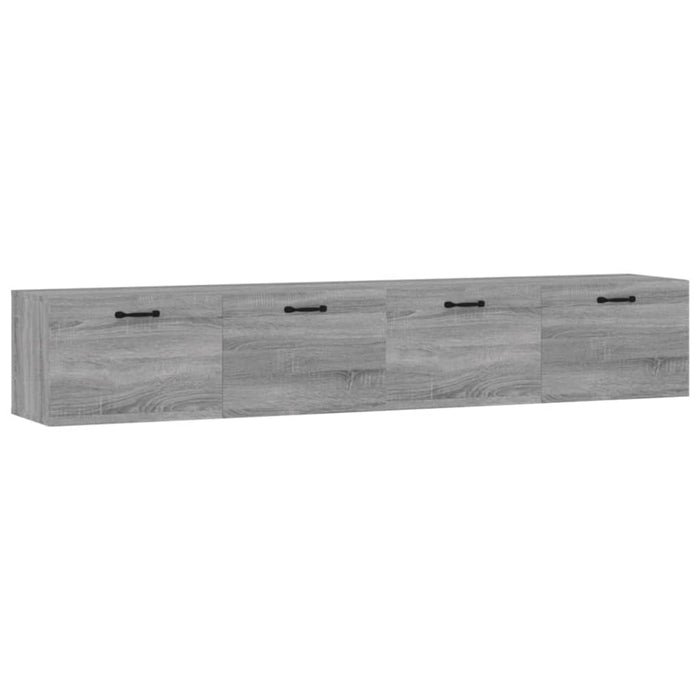 Wandkasten 2 St 00X36,5X35 Cm Bewerkt Hout Grijs Sonoma