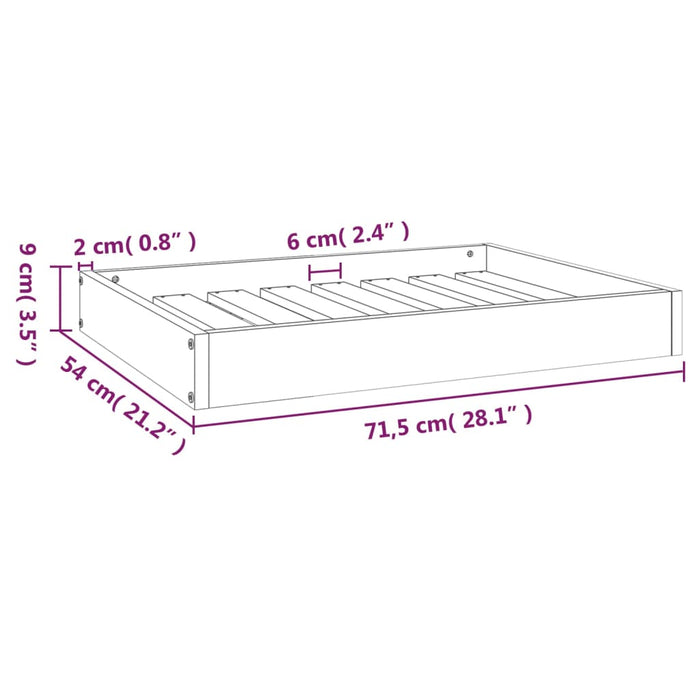 Hondenmand 71,5X54X9 Cm Massief Grenenhout