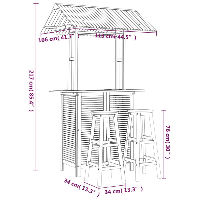 Tuinbarset Massief Acaciahout