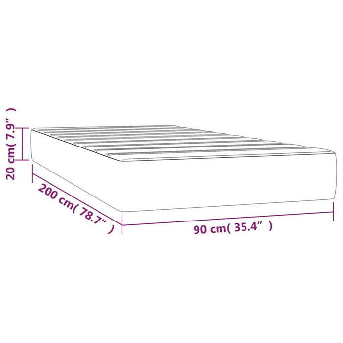 Pocketveringmatras 90X200X20 Cm Stof Zwart