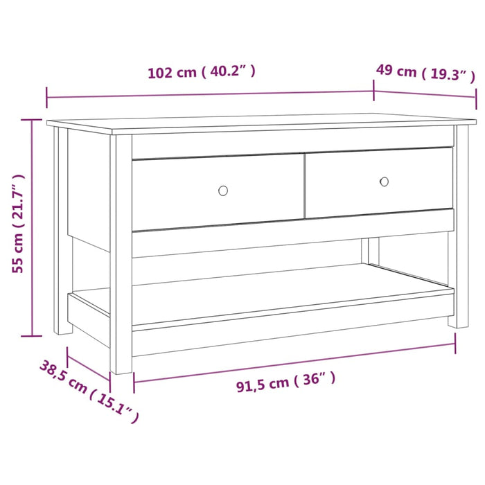 Salontafel 102X49X55 Cm Massief Grenenhout