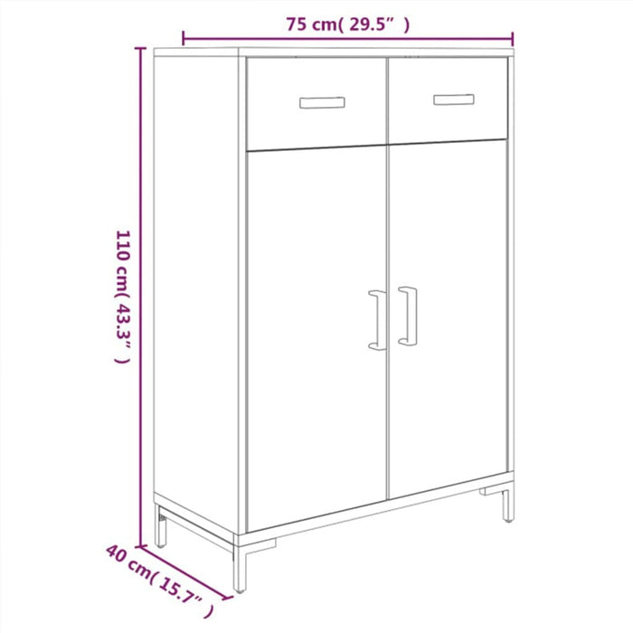 Schoenenkast 75X40X0 Cm Massief Grenenhout