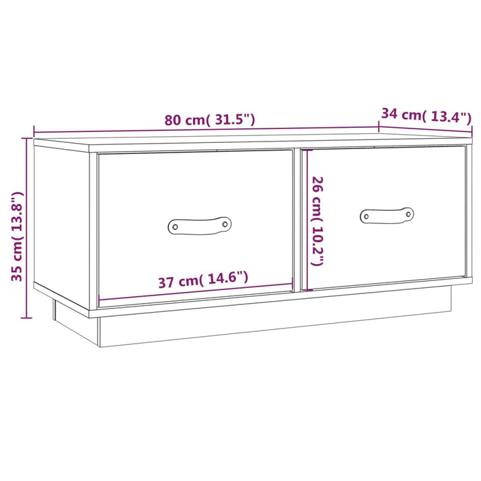 Tv-Meubel 80X34X35 Cm Massief Grenenhout