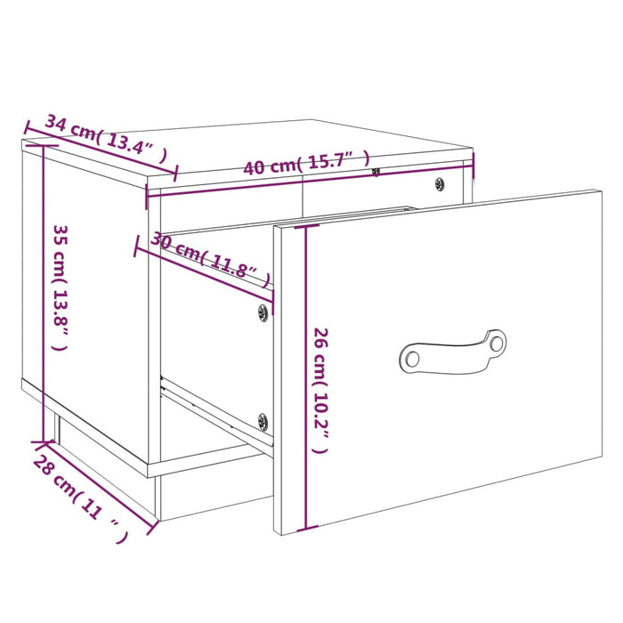 Nachtkastjes 40X34X35 Cm Massief Grenenhout