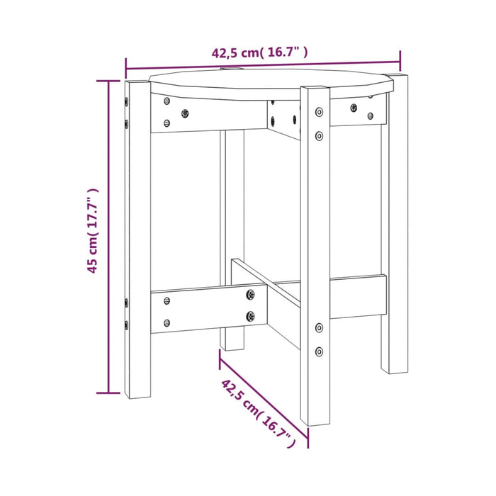 Salontafel Ø 42,5X45 Cm Massief Grenenhout