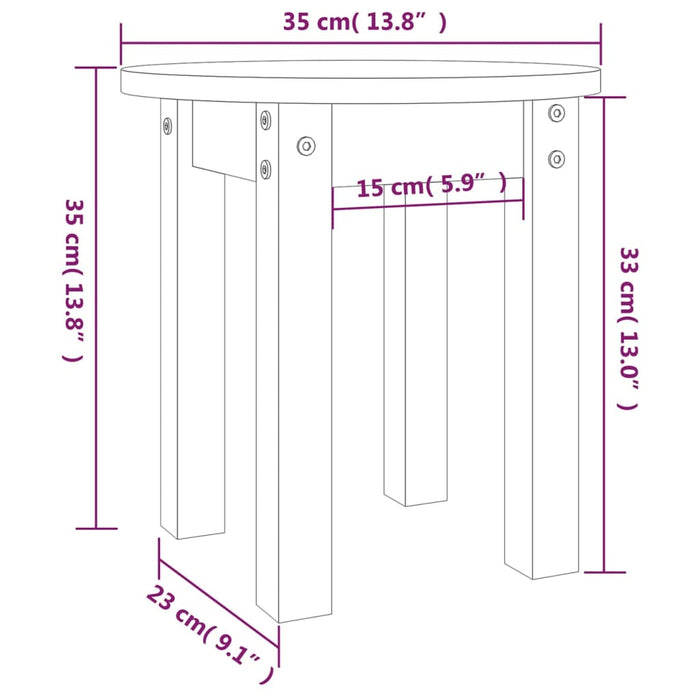 Salontafel Ø 35X35 Cm Massief Grenenhout