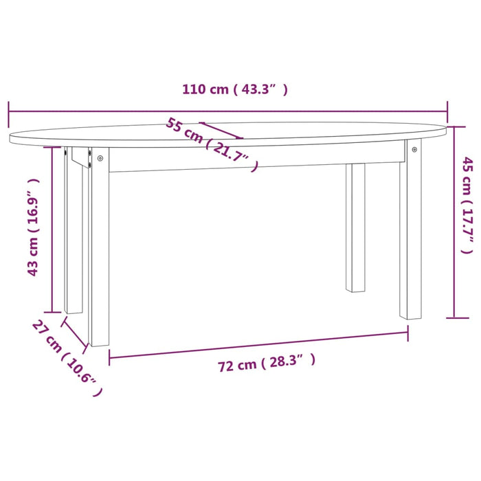 Salontafel Massief Grenenhout