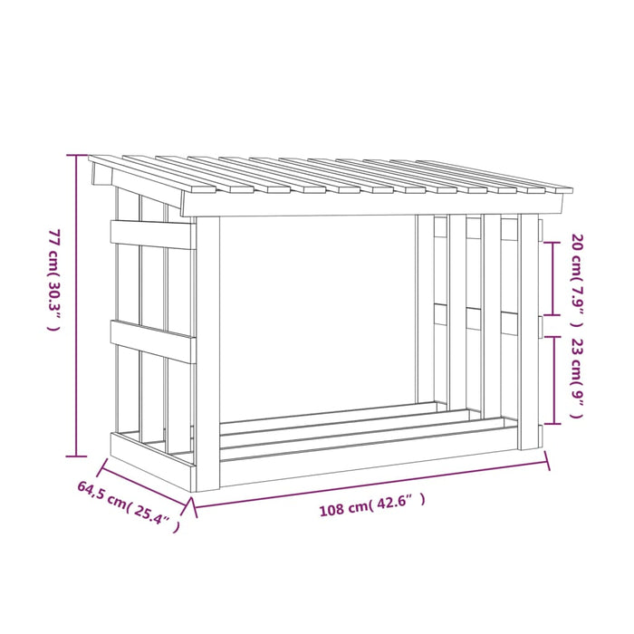 Haardhoutrek 108X64,5X77 Cm Massief Grenenhout