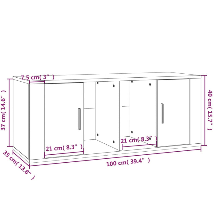 Tv-Meubel 00X35X40 Cm Bewerkt Hout