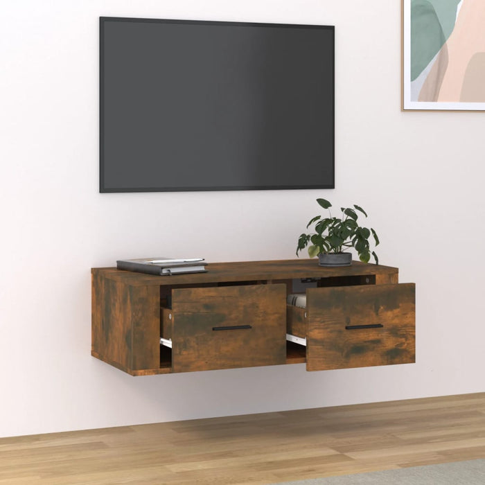 Tv-Hangmeubel 80X36X25 Cm Bewerkt Hout Kleurig