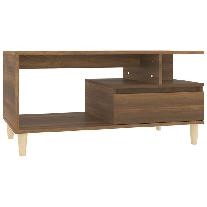 Salontafel 90X49X45 Cm Bewerkt Hout Bruineiken