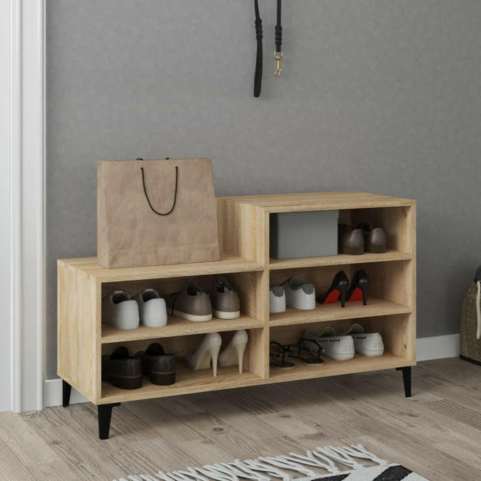 Schoenenkast 102X36X60 Cm Bewerkt Hout Sonoma Eikenkleurig