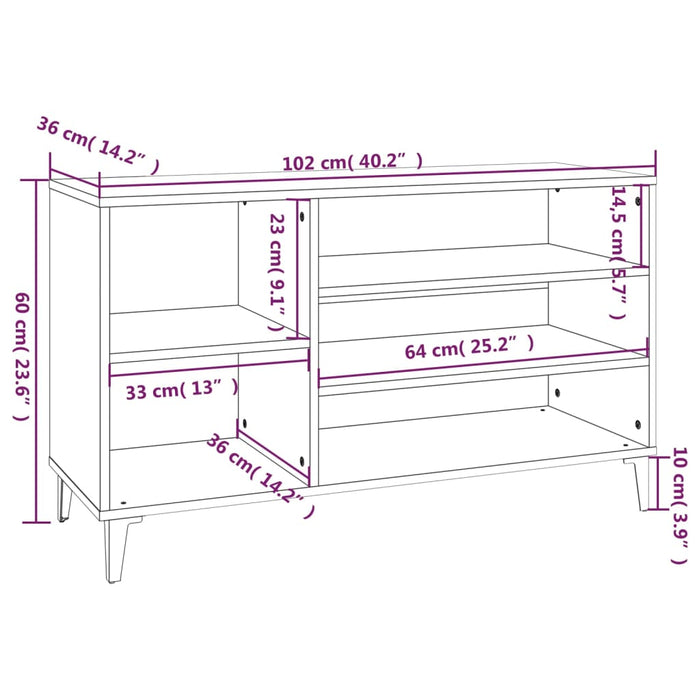 Schoenenkast 02X36X60 Cm Bewerkt Hout Kleurig Sonoma Eiken