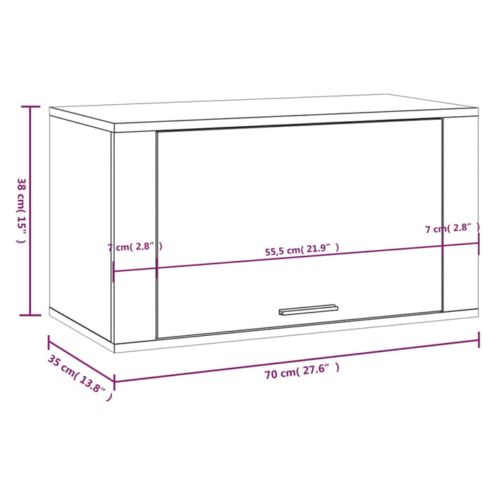 Wandschoenenkast 70X35X38 Cm Bewerkt Hout Wit