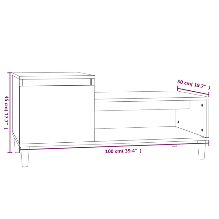 Salontafel 100X50X45 Cm Bewerkt Hout