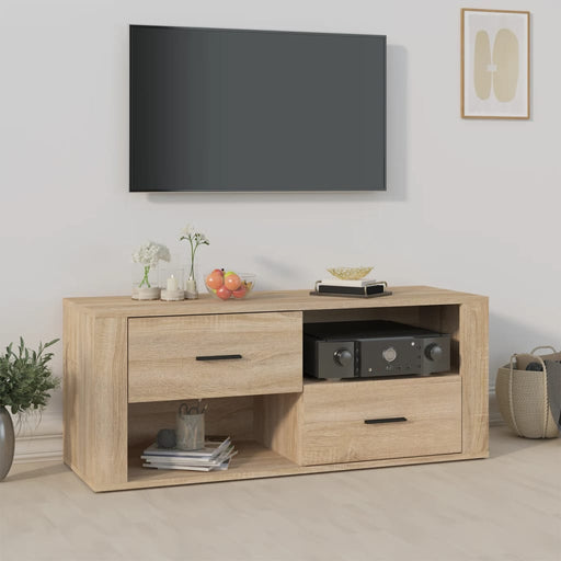 Tv-Meubel 00X35X40 Cm Bewerkt Hout Bruin Eikenkleur