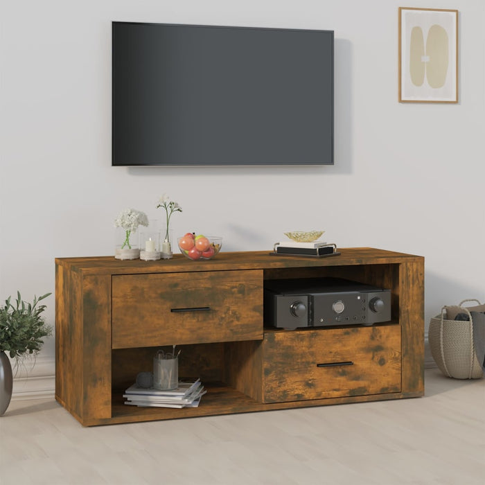 Tv-Meubel 00X35X40 Cm Bewerkt Hout Bruin Eikenkleur