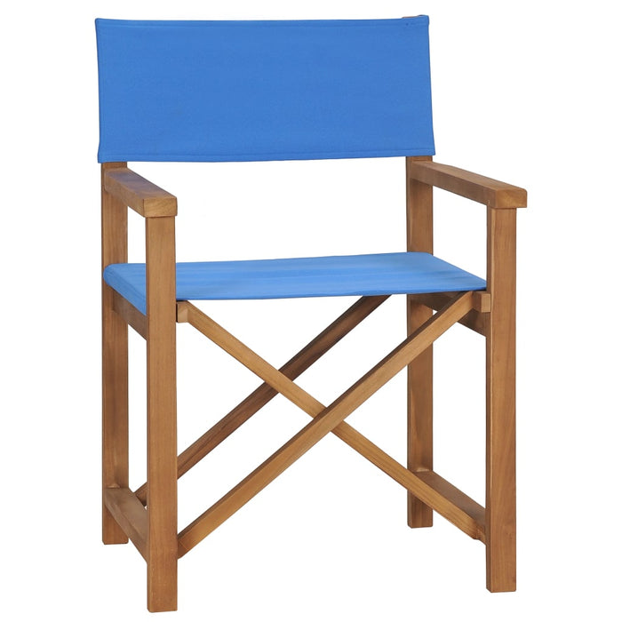 Regisseursstoelen 2 St Massief Teakhout Blauw