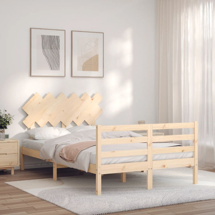 Bedframe Met Hoofdbord Massief Hout