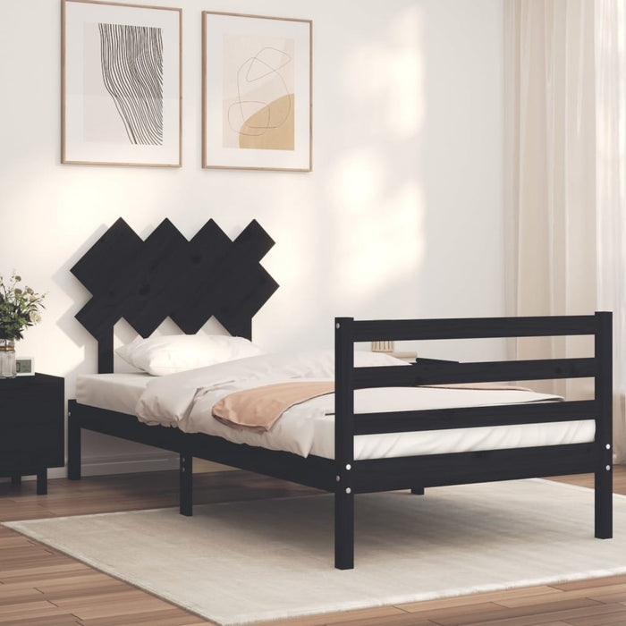 Bedframe Met Hoofdbord Massief Hout