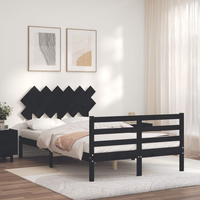 Bedframe Met Hoofdbord Massief Hout