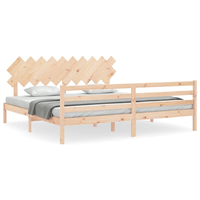 Bedframe Met Hoofdbord Massief Hout