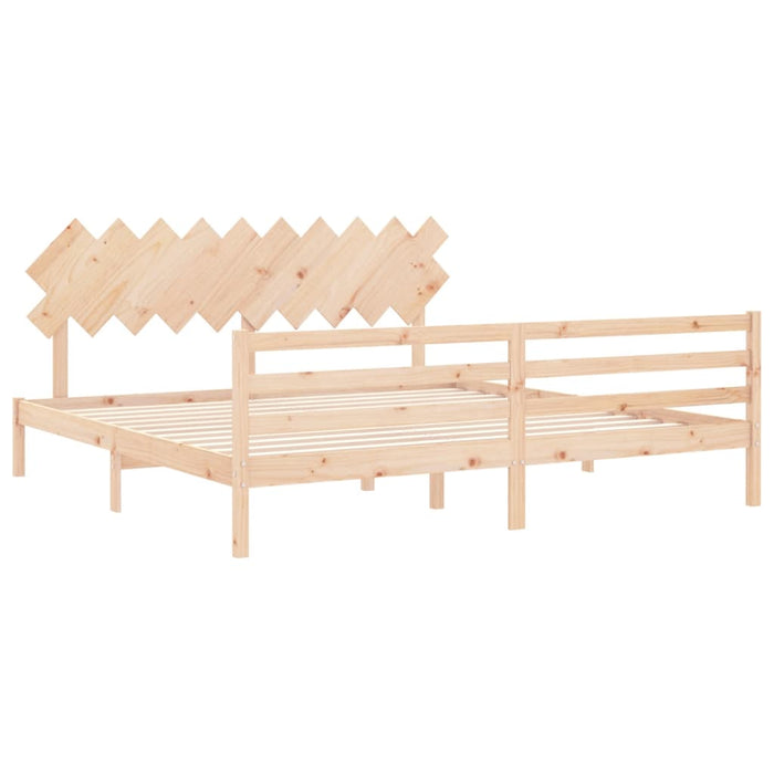 Bedframe Met Hoofdbord Massief Hout