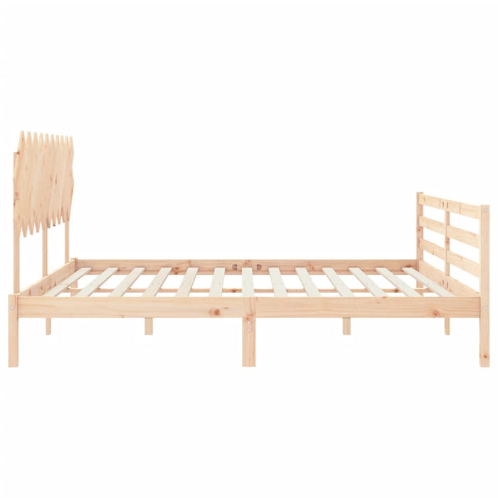 Bedframe Met Hoofdbord Massief Hout