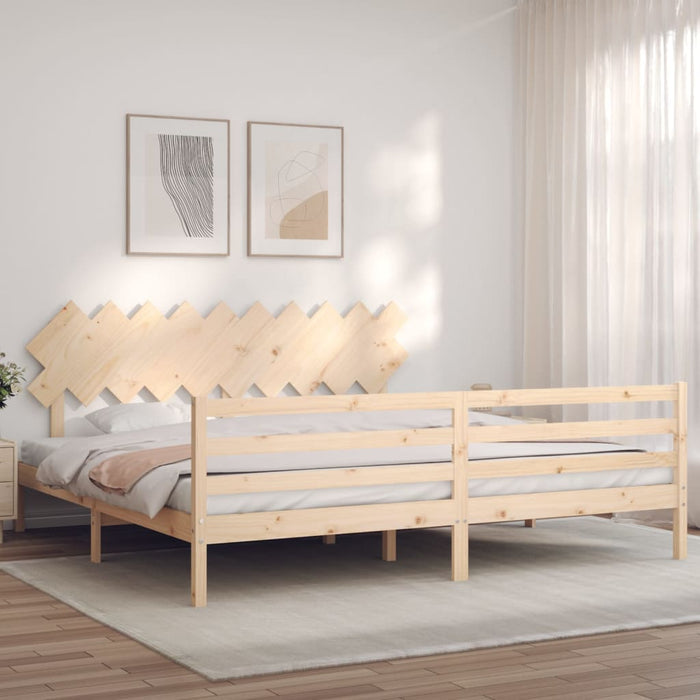 Bedframe Met Hoofdbord Massief Hout