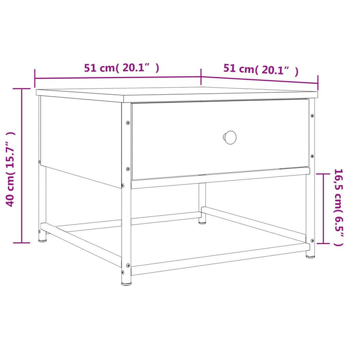 Salontafel 51X51X40 Cm Bewerkt Hout Sonoma Eikenkleurig