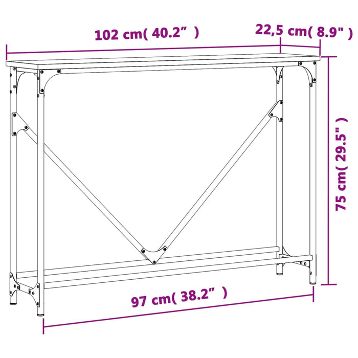 Wandtafel 102X22,5X75 Cm Bewerkt Hout Eikenkleurig