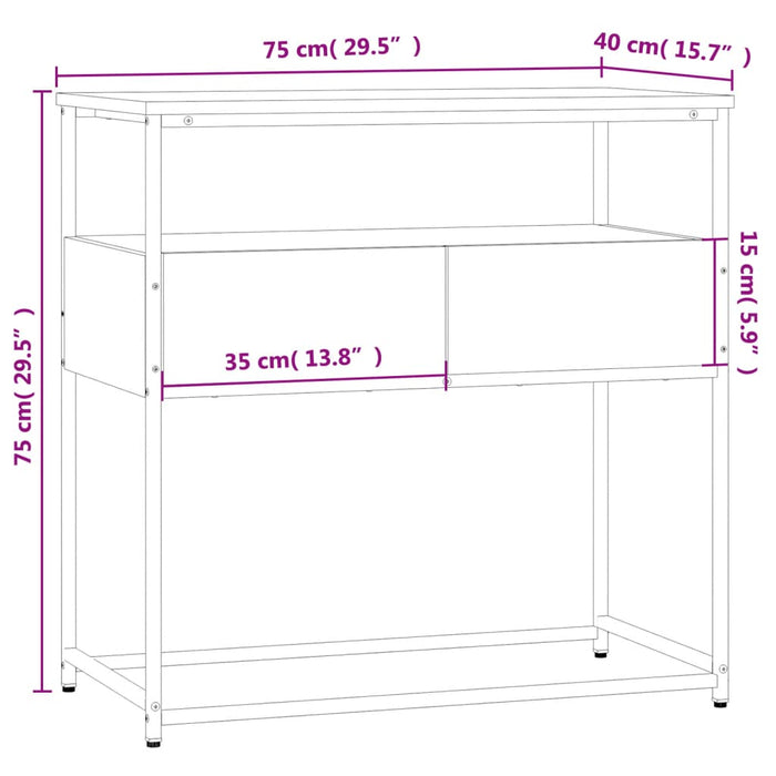 Wandtafel Bewerkt Hout Eikenkleurig