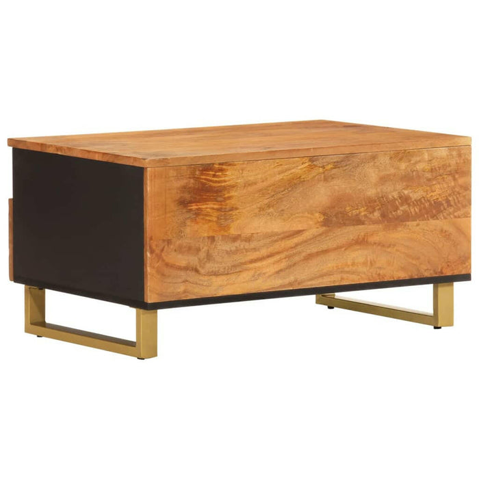 Salontafel 80X54X40 Cm Massief Mangohout Bruin En Zwart