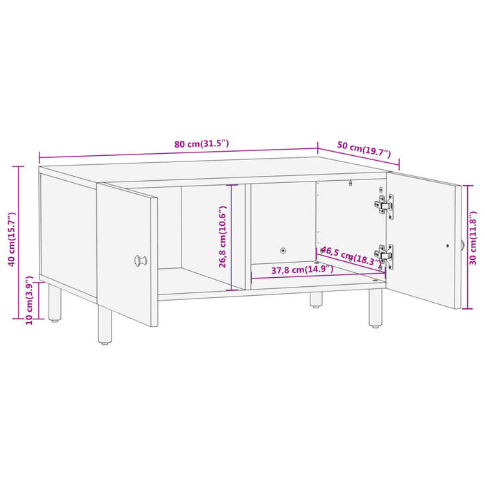 Salontafel 80X50X40 Cm Massief Acaciahout