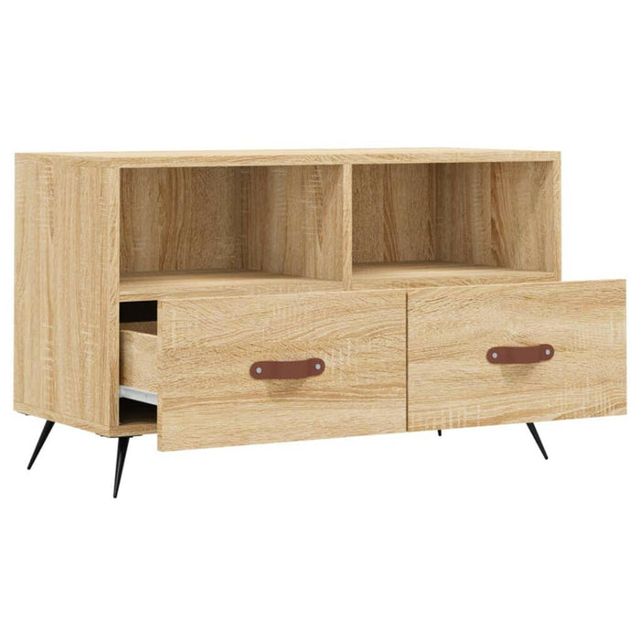 Tv-Meubel 80X36X50 Cm Bewerkt Hout Sonoma Eiken