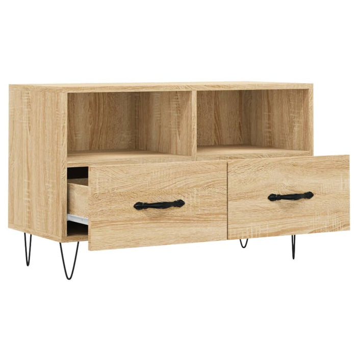 Tv-Meubel 80X36X50 Cm Bewerkt Hout