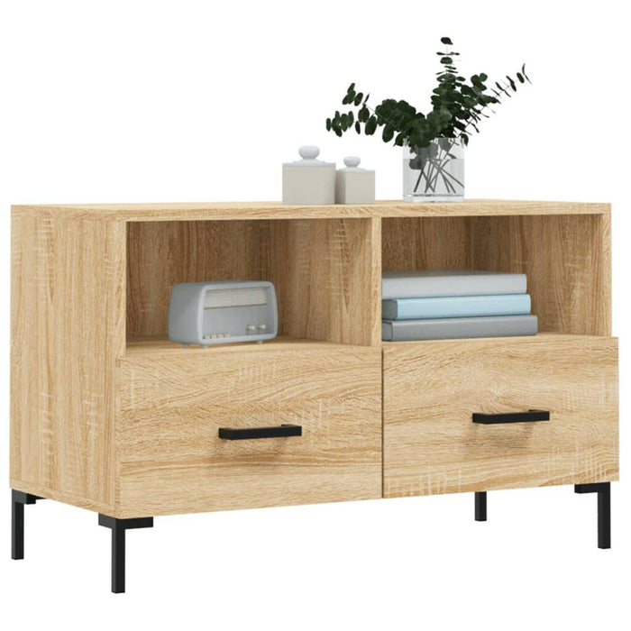 Tv-Meubel 80X36X50 Cm Bewerkt Hout Sonoma Eiken